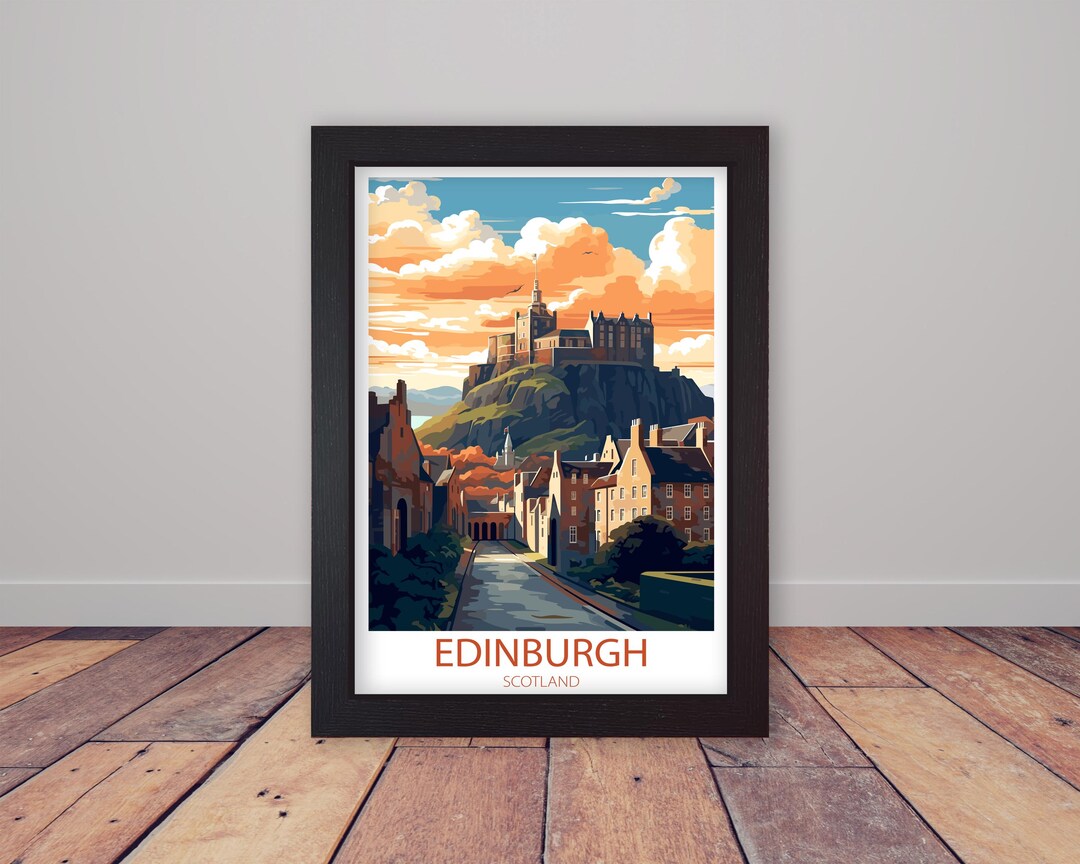 Framed Edinburgh - Scotland Vintage Style Travel Poster Print - Etsy