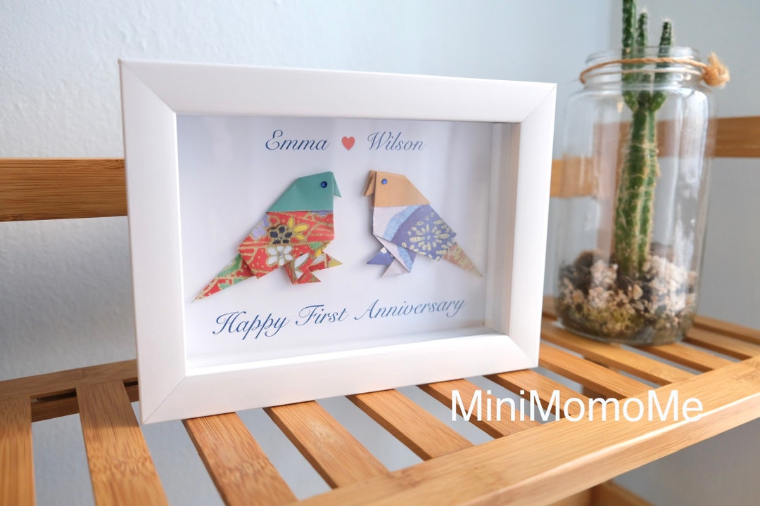 Personalized Origami Lovebirds First Anniversary Gift Paper - Etsy