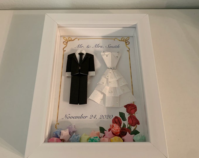 Personalized Origami Wedding Gift Shadow Box Frame Etsy