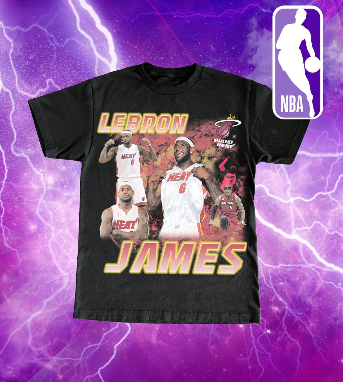 Vintage NBA 90s LeBron James Shirt Miami Heat Shirt Etsy