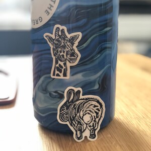 Vinyl Animal Stickers / Decals voor waterflessen, notebooks, etc.