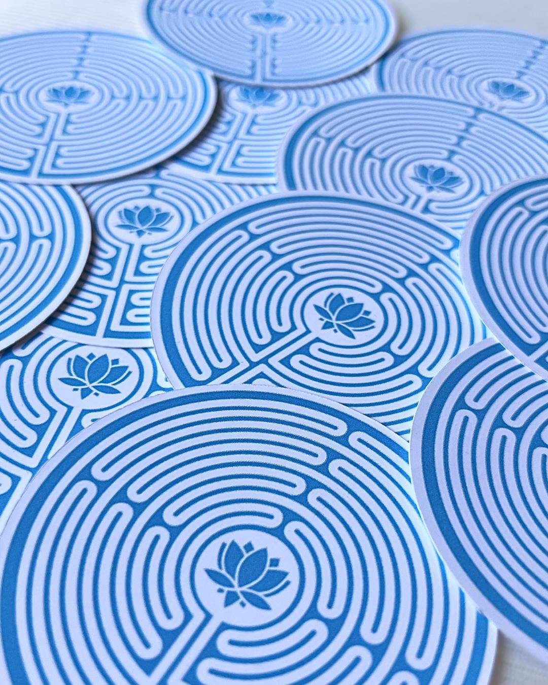 Labyrith Sticker Labyrinth Sticker With Lotus Center | Premium Water-resistant Matte ...