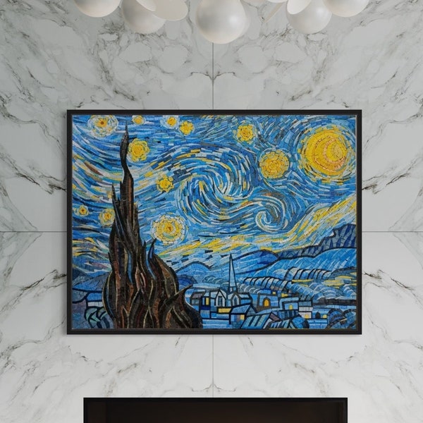 Sternennacht Handgemachte Mosaikkunstreproduktion Vincent Van Gogh