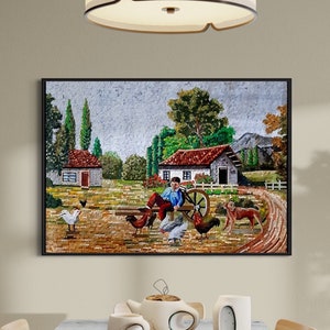 Landscape Mosaic wall Art handmade marble mosaic tile
