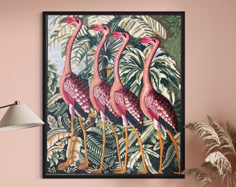 Flamingos Mosaic wall Art Handmade mosaic murals