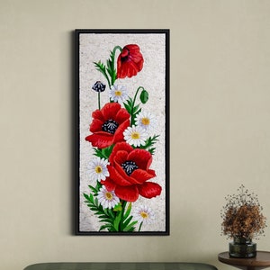 Flower Art Mosaic flowers vase wall Art colorful Handmade Marble Mosaic wall tile