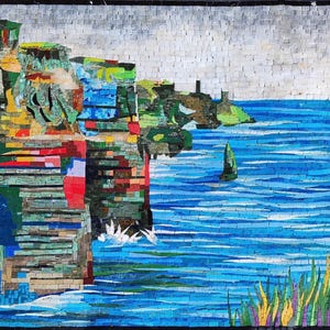 Seescape Mosaic wall Art |  handmade Marble Mosaic tile - Kitchen backsplash