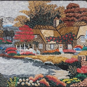 Mosaic Tile Artwork Landscape Marble Mosaic Murals Custom Natural Stone Mosaic for Home Decor, Wall Art, and Murals"