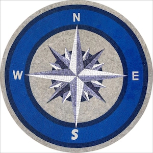 Handmade Mosaic floor tile blue Marble Mosaic Medallion