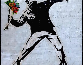 Banksy バンクシー 3D Shadow Box 投げる人 Banksy バンクシー 3D Shadow Box 投げる人 インテリア小物