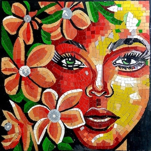 custom portrait Handcrafted Mosaic custom portrait Design, Unique Home wall Art Mosaic Murals