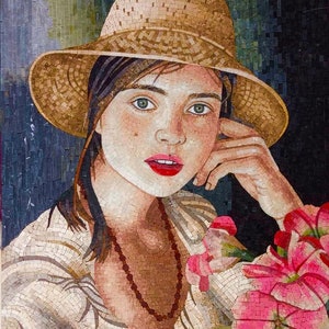 custom portrait Mosaic wall Art, portrait from photo figurative Art, commission portrait