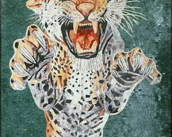 ワンちゃん　BIG タイルアート　世界に一つだけ 手作りの虎モザイクタイルアート：野生動物の壁画（32インチ×32インチ