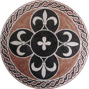Handmade Mosaic Compass Rose Nautical Marble Mosaic Medallion Flooring Tiles