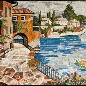 Landscape Mosaic wall Art handmade marble mosaic tile
