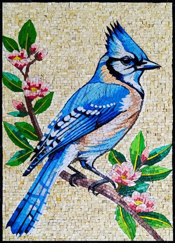 モザイクアート 鳥の絵画 モザイクアート 鳥 アート モザイクアート 鳥と花の壁掛け時計 美濃焼