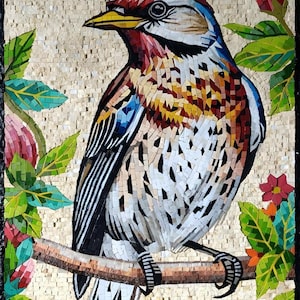 Hoopoe Mosaic wall art Handmade Marble Mosaics Art - Mosaic Bird Art