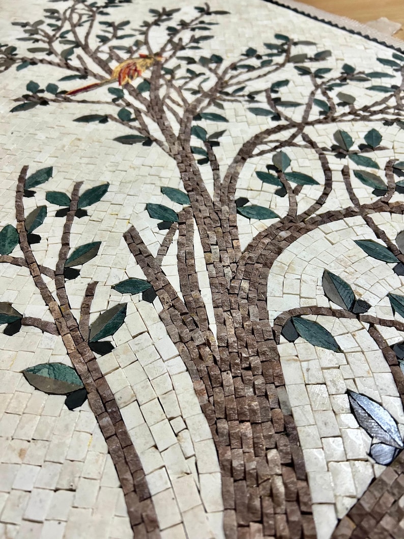 Kitchen Backsplash Tile Olive Tree | Handmade Marble Kitchen Tile ...