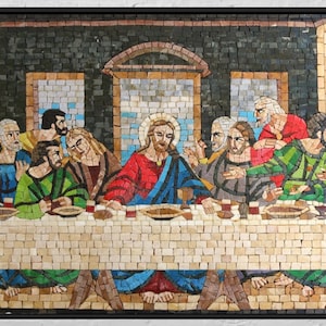 The Last Supper Mosaic Wall Art,  The Last Supper DaVinci Mosaic Reproduction , Unique wall art ,dining room art