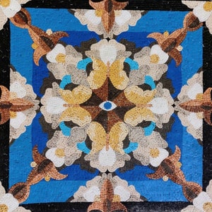 Floral Mosaic Design Marble Medallion  Handmade Marble Mosaic Tile