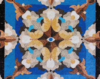 40インチ大理石モザイク床タイル：幾何学模様の花柄アート - Etsy 日本