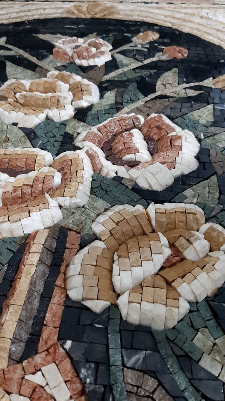 Marble Mosaic Flower Vase Wall Art | Handmade Mosaic Murals - Etsy