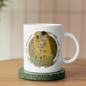 Klimt White Mug - The Kiss Design Mug - Museum Art Series Mug - Ceramic Coffee, Tea, Pencil Holder Mug - Premium, Quality, Stylish Mug