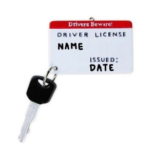 Driver&#39;s License Personalized Christmas Ornament - License Ornament Personalized - New Driver Ornament