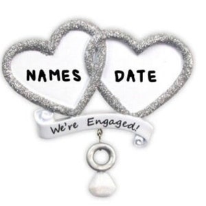 We're Engaged Christmas Ornament - Couples Ornament - Newly Engaged - Engaged Christmas Ornament - Personalized Christmas Ornament