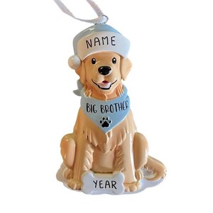 Big Brother Dog Personalized Christmas Ornament - Dog Ornament Personalized - Pregnancy Christmas Ornament - Dog Promoted to Brother