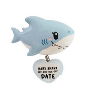 We're Expecting Christmas Ornaments - Baby Personalized Christmas Ornament - Pregnancy Ornament - Baby Shark Ornament - Baby Shark