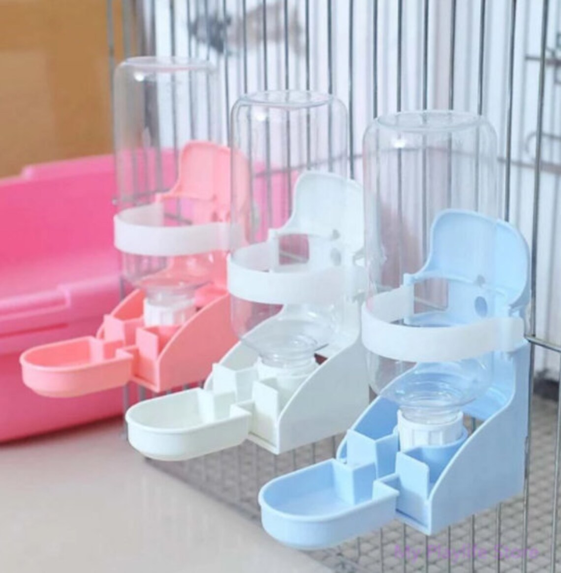 Small Animal Cage Water Bottle Feeder for Rabbits Hamsters Etsy