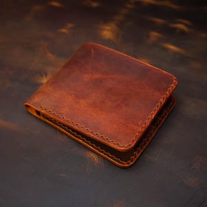 Mens Leather Front Pocket Wallet Minimalist Slim Card Holder Unique Thank You Gift for Boyfriend Groom Grandpa Brother Best Friend Husband