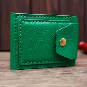 Tarjetero minimalista de cuero fino, billetera de bolsillo frontal para hombre, billetera pequeña para mujer, regalo para novia, novio, hermana, hermano, ella o él.