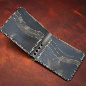 Mens Leather Front Pocket Wallet Minimalist Slim Card Holder Unique Thank You Gift for Boyfriend Groom Grandpa Brother Best Friend Husband