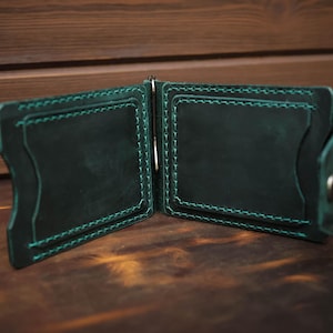 Portafoglio da uomo in pelle con fermasoldi, sottile e minimalista, porta carte di credito piccolo e unico, regalo per fidanzato, sposo, fratello, migliore amico, marito