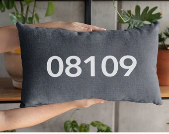 zip code pillows etsy