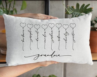 Custom Pillow, Personalize Pillow, Grandma Pillow, Grandkids Pillow, Grandma Gift, Grandkids Name Pillow, Pillow For Grandma