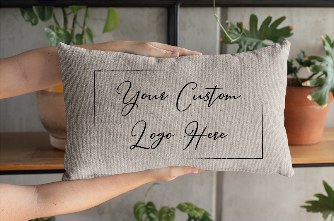 Logo Pillow Custom Logo Pillow Office Decor Pillow Company Etsy