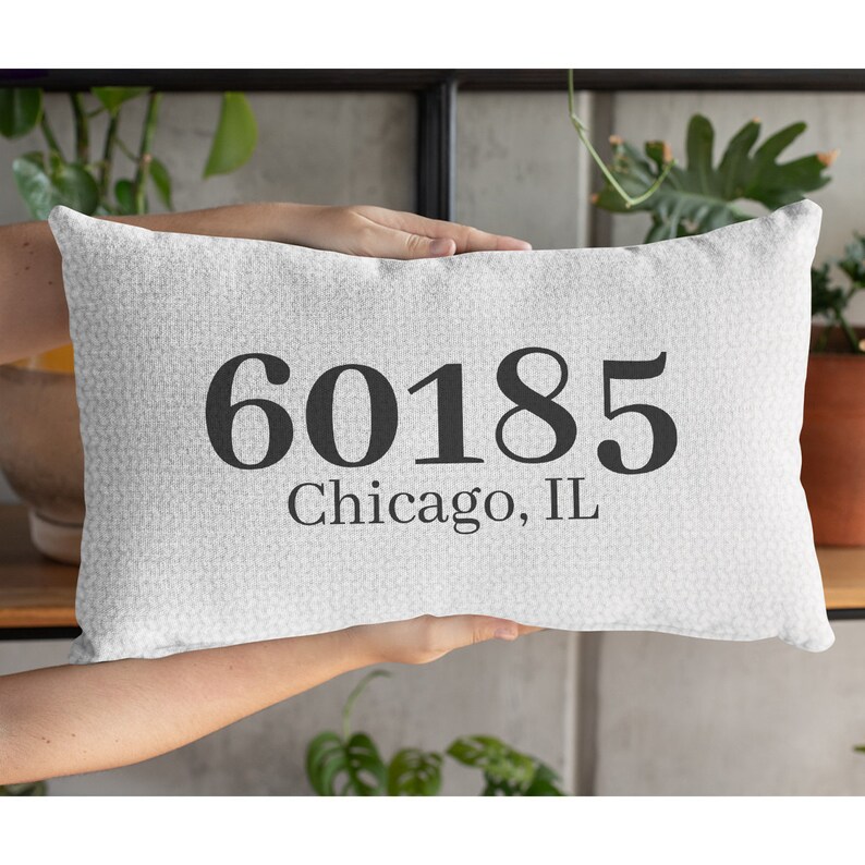 Zip Code Pillow Custom Pillow Covers Personalized Zip Code Etsy
