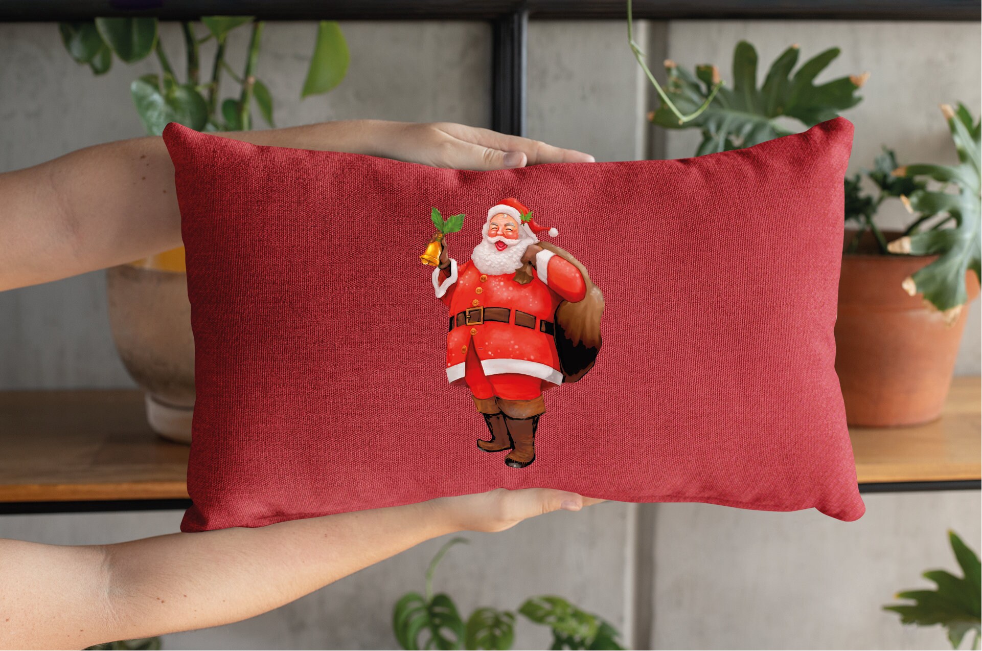 Santa Claus Pillow Christmas Pillow Christmas Decor Santa Etsy UK