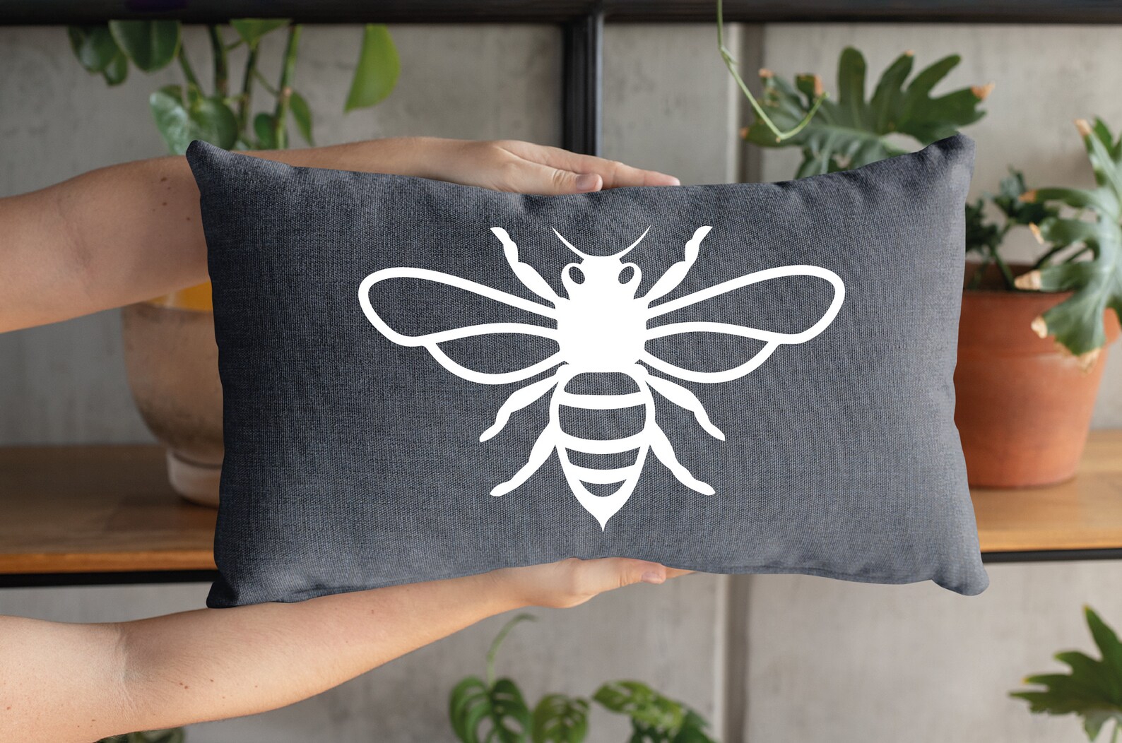 Bee Pillow Bee Garden Decor Garden Pillow Outdoor Bee Etsy