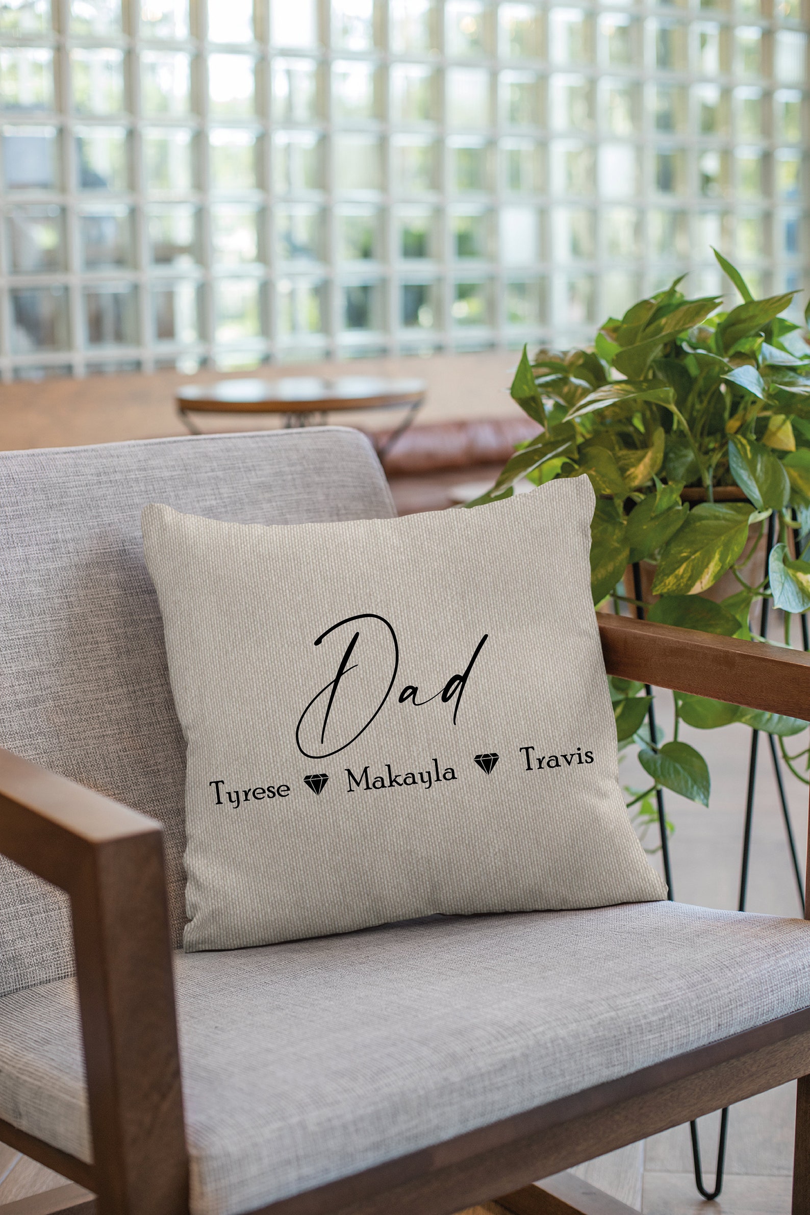 Dad Personalize Pillow Dad Gift Throw Pillow Custom Children Etsy