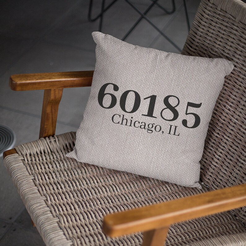 Zip Code Pillow Custom Pillow Covers Personalized Zip Code Etsy