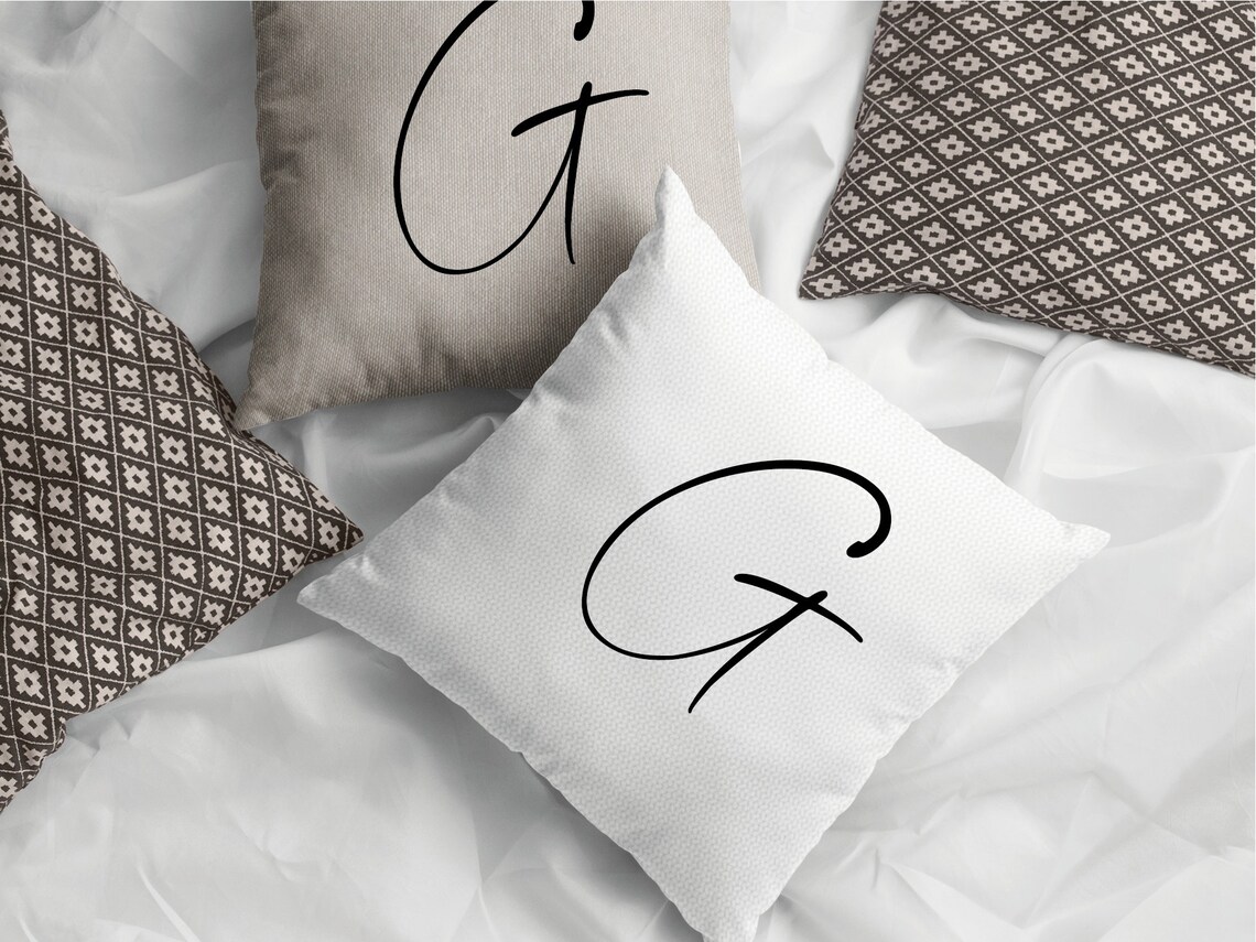 Initial Pillow Case Initial Pillow Cover Personalized Letter Etsy