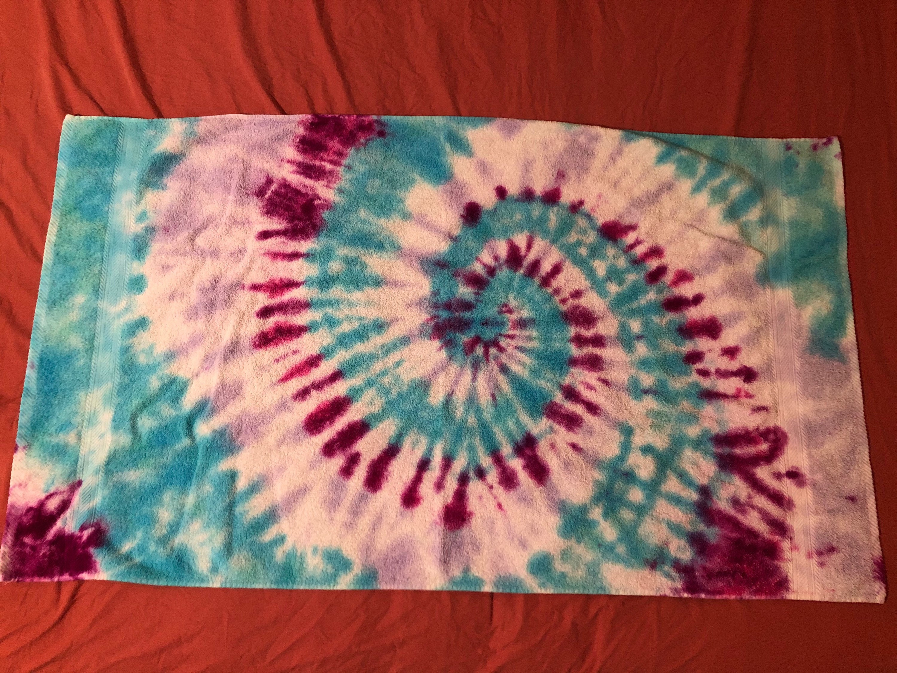 3 Piece Set of Tie Dye Bath Towels Etsy