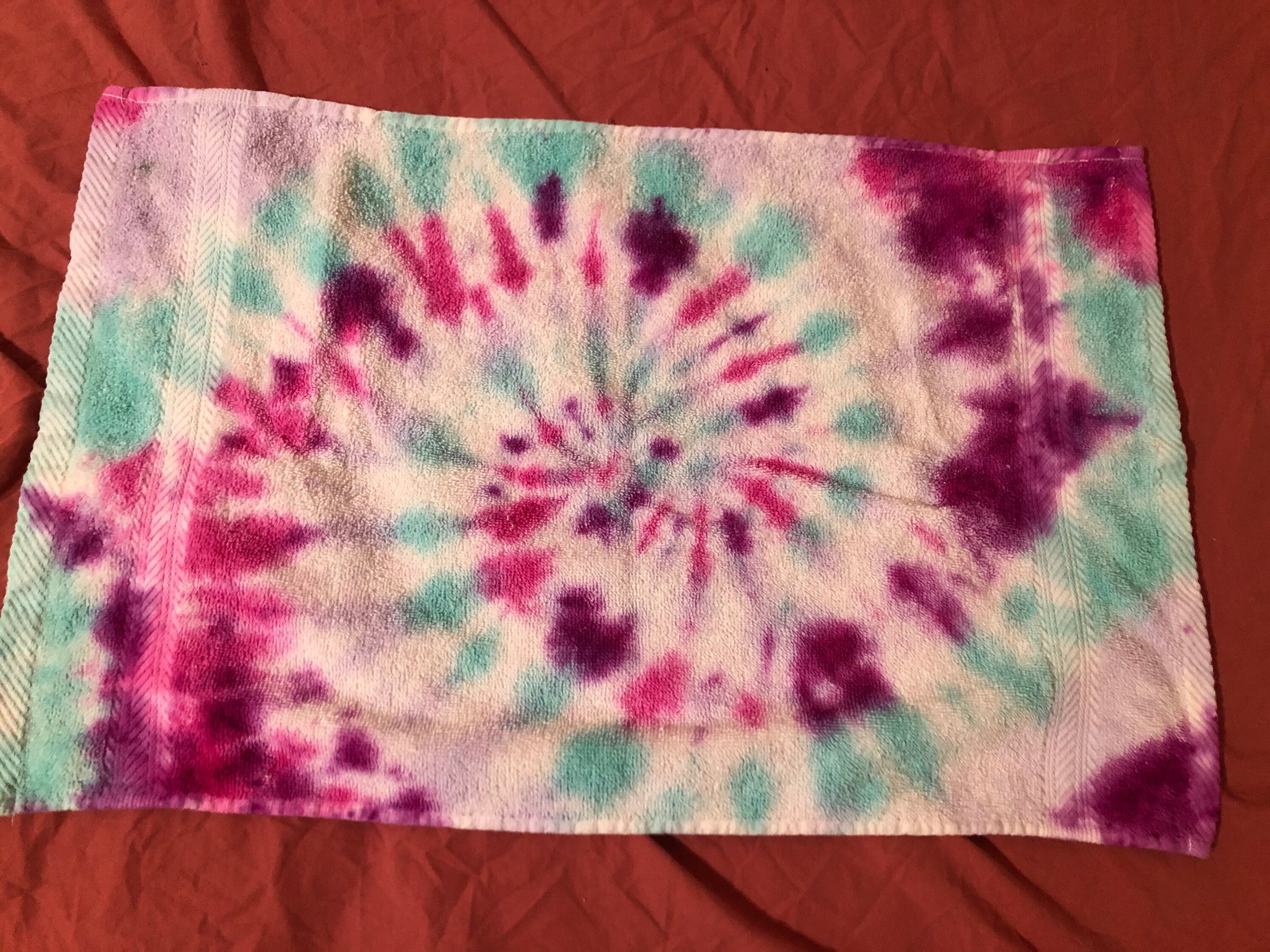 3 Piece Set of Tie Dye Bath Towels Etsy