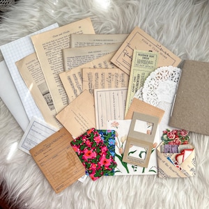 Beginner Vintage Ephemera Journal Kit 50pcs || paper pack starter kit bundle junk journal scrapbooking craft collage art mixed media scrap