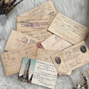 Late 1800s/early 1900s Antique Postcards- Set of 4 || Antique Paper Vintage Bujo Supplies Mixed Media Collage Papercraft Rescued Handwritten