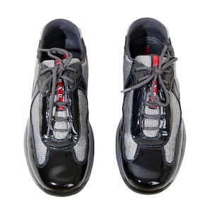Prada Linea Rossa America's Cup Black Patent Leather Sneakers